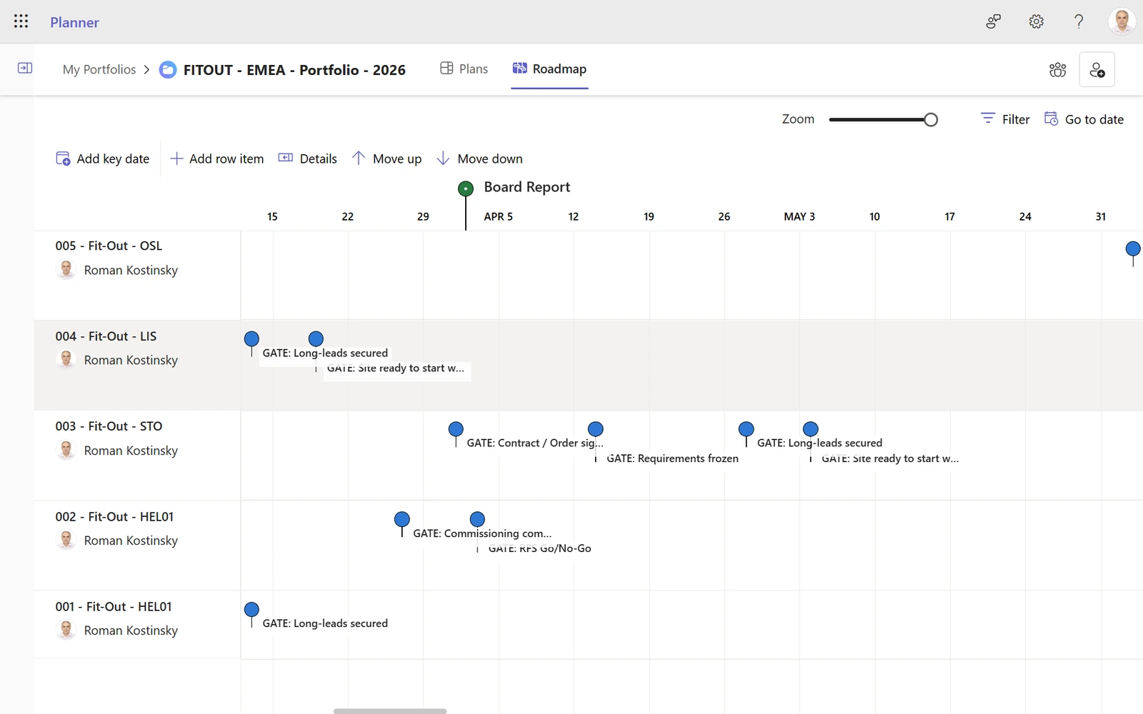 Optional planning layer portfolio roadmap view linked to Engineering HUB